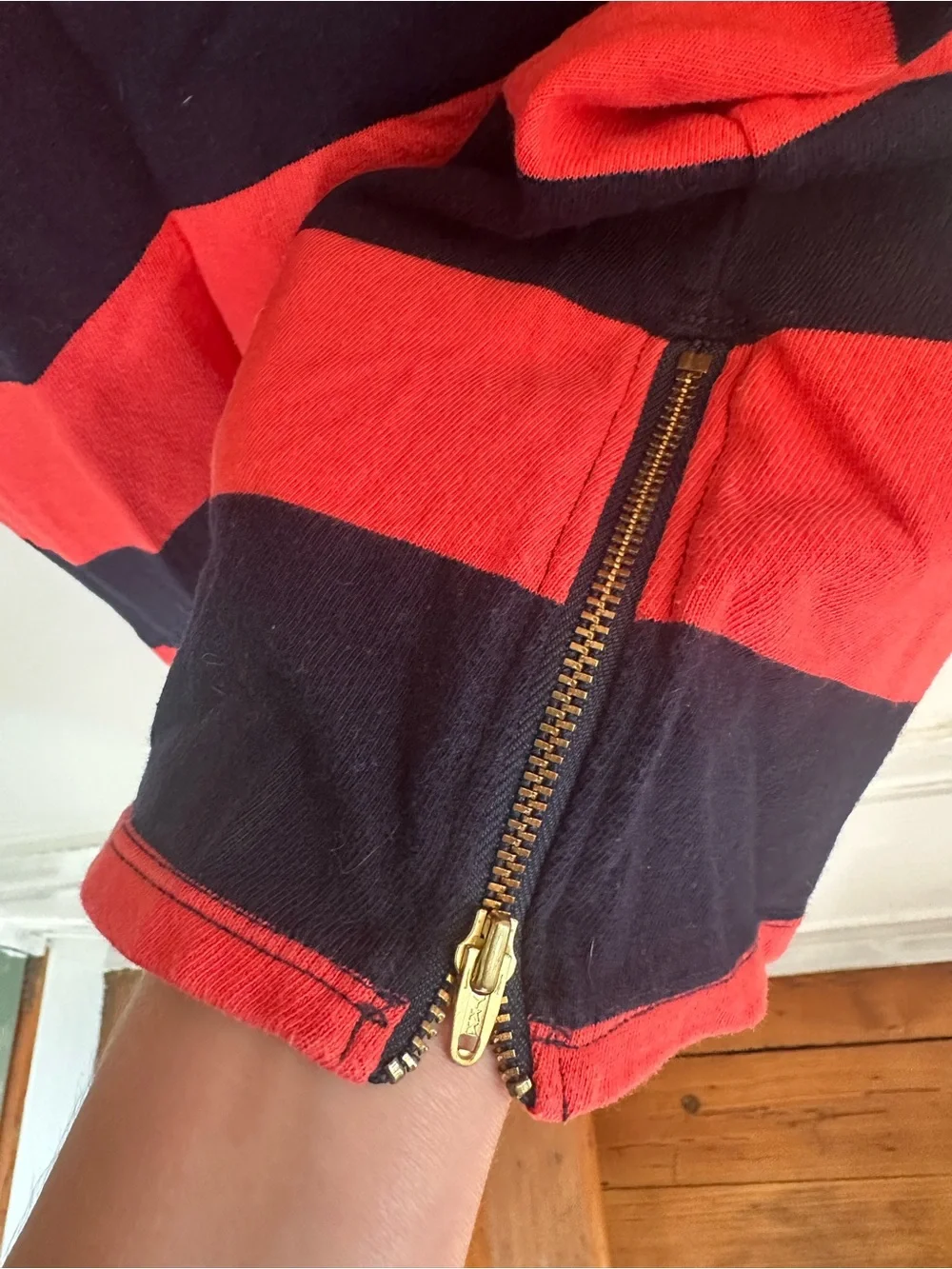 Crewcuts Striped Red and Navy Long Sleeve Dress